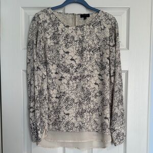 The Limited Floral Black and Ivory Women's Blouse size Small